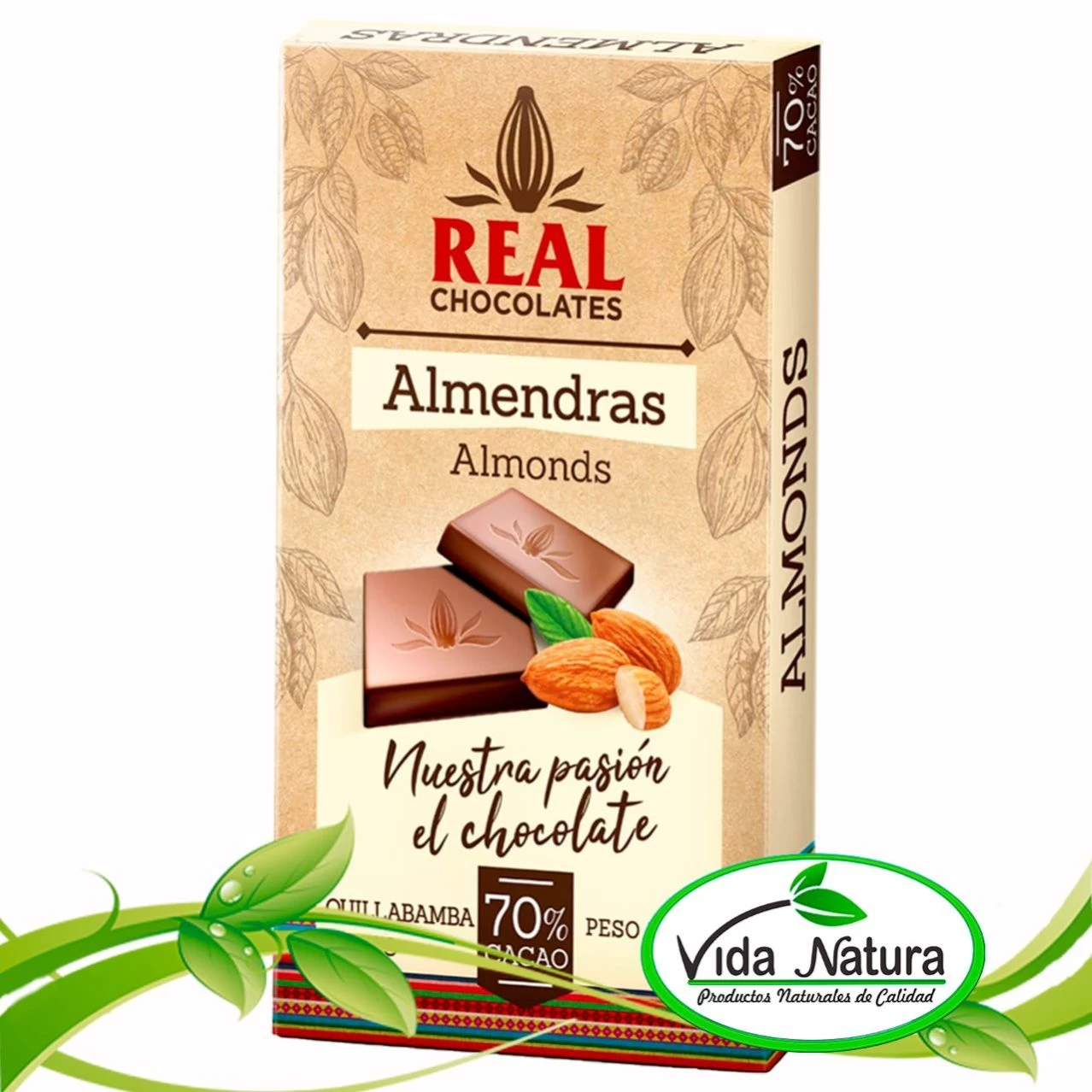 CHOCOLATE C/ ALMENDRA 50 g - CACAO
