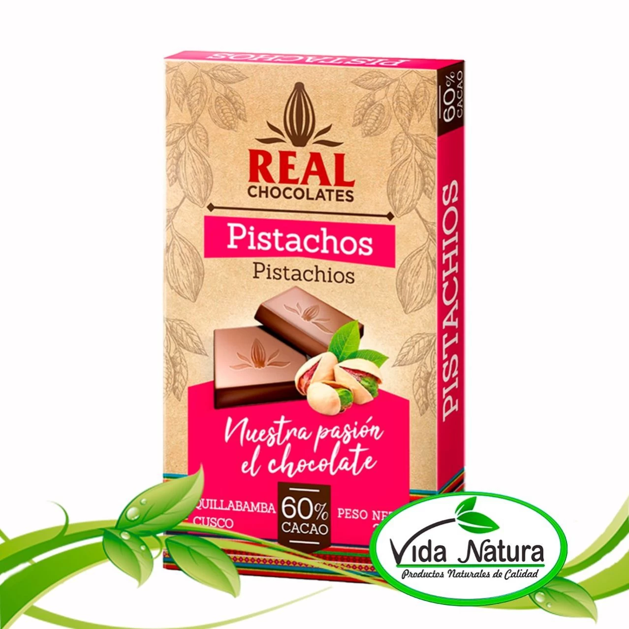 CHOCOLATE C/ PISTACHO 20 g - CACAO