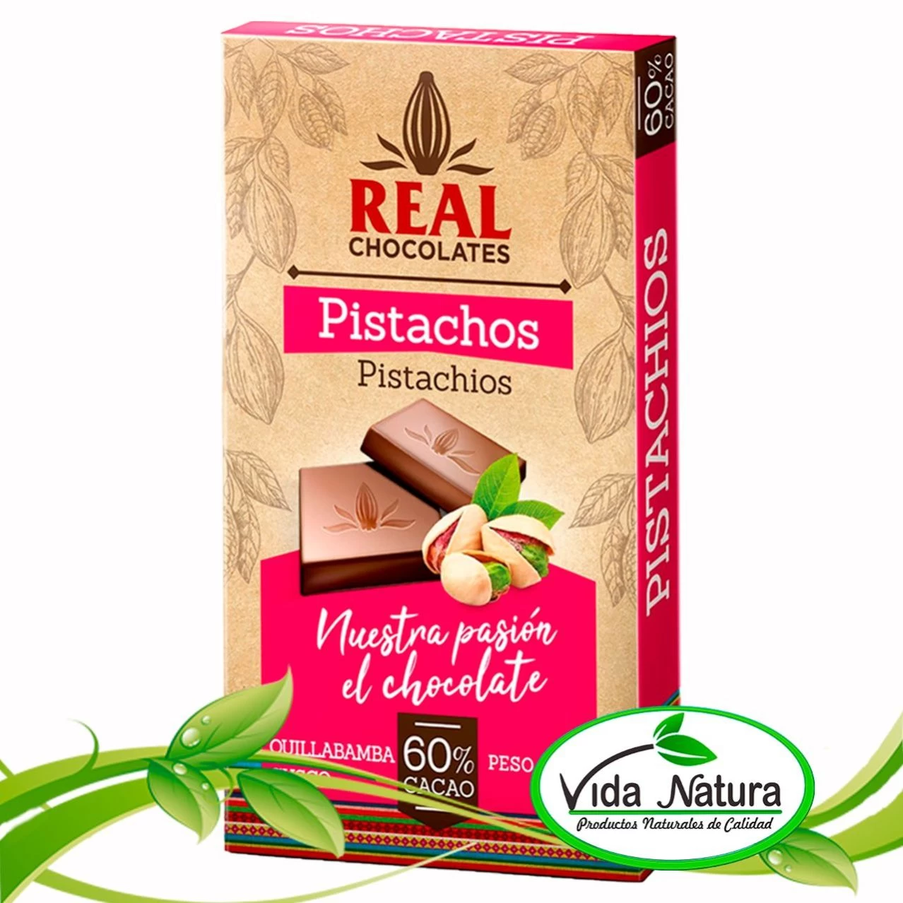 CHOCOLATE C/ PISTACHO 50 g - CACAO