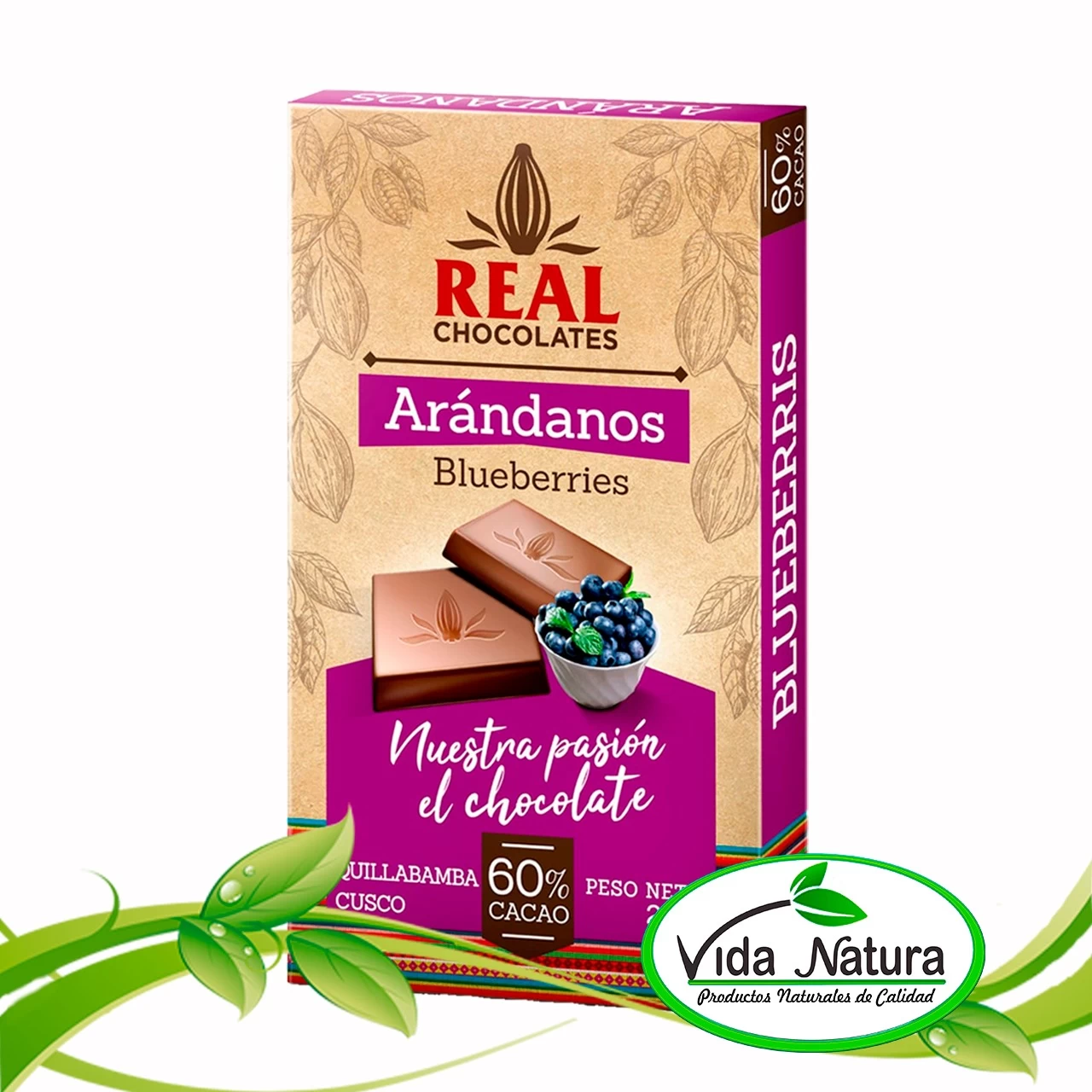 CHOCOLATE C/ ARANDANOS 50G - CACAO