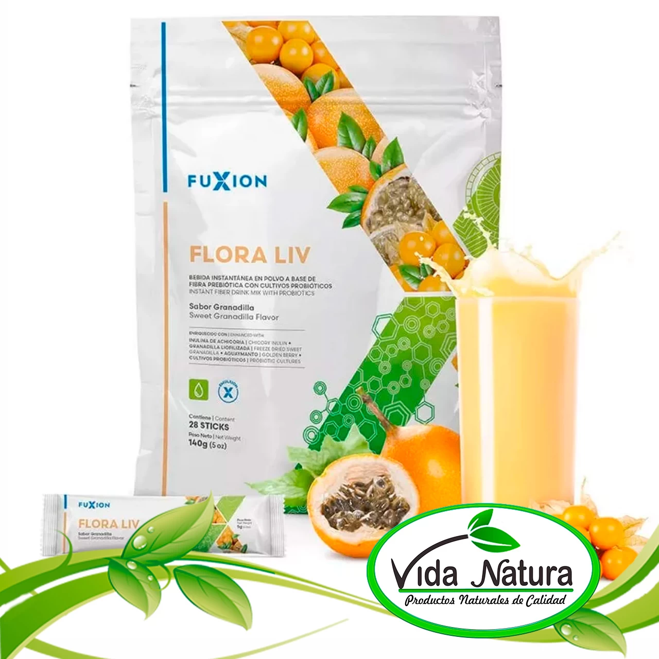 FLORA LIV FUXION UN S/6.00  - BOLSA 28 SACHETS S/ 154.00 SOLES